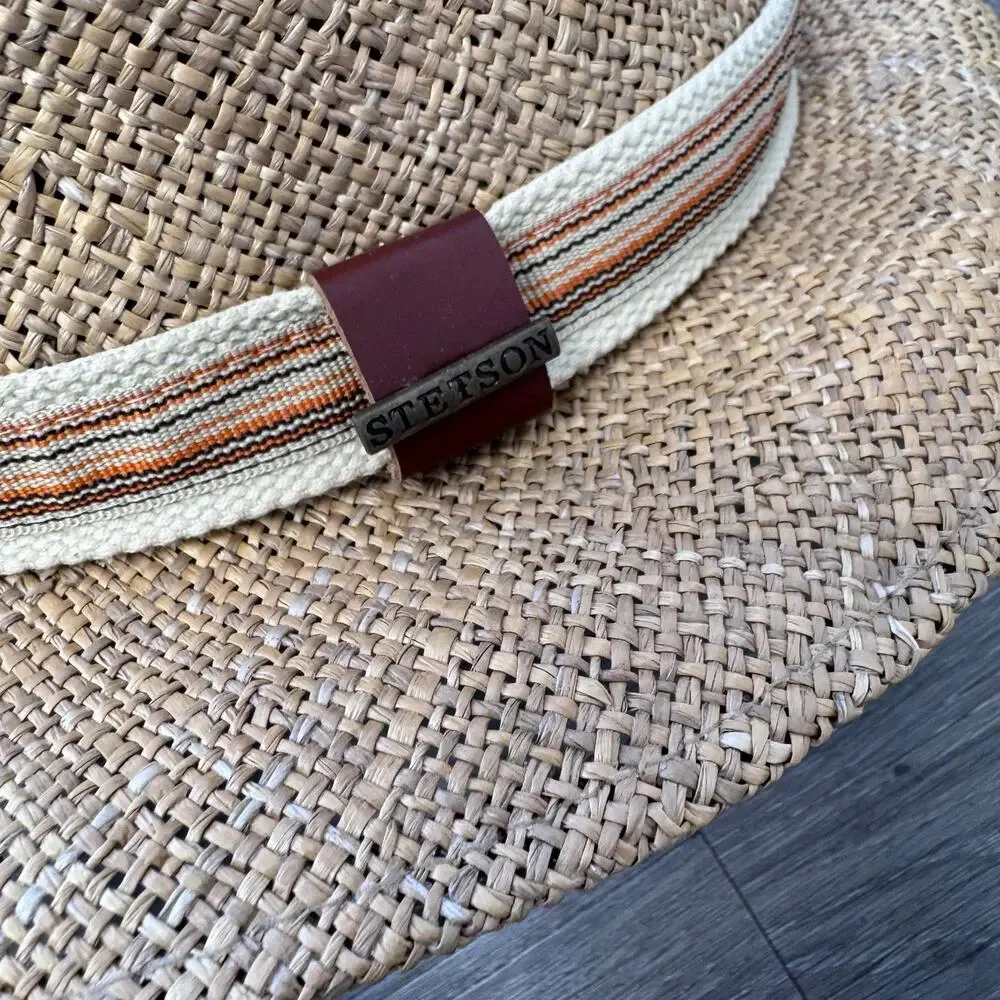 STETSON Tacon Seagrass Traveller Hat Men’s XL Preppy Summer Beachy